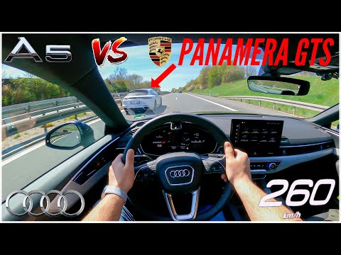 2021 Audi A5 VS Panamera GTS - POV Autobahn Top Speed Drive