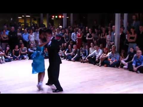  Sebastian Achaval  and  Roxana Suarez  are  dancing  to  a  vals  at  Łódź Tango Salon Festival  in  2014