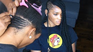 How To - Lemonade Braids On EXTREMELY THICK 4C HAIR // Almost Broke My Fingers Braiding