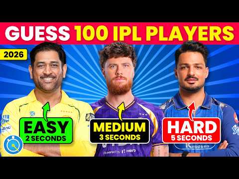 Guess 100 IPL Players | IPL 2026 Edition | EASY, MEDIUM, HARD | IPL Quiz