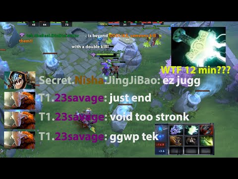 TEK's Full Slotted Faceless Void Comeback vs 23SAVAGE's smurf Jugg - 12 min Mjollnir 5-man chrono