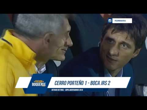 Goles de Carlos Tevez y Nicolas Lodeiro a Cerro Porteño