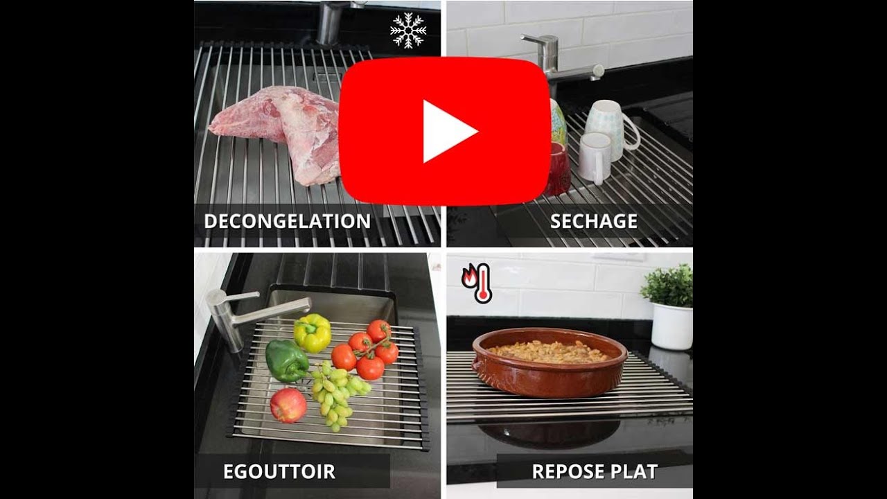 Egouttoir vaisselle fruits et légumes en inox enroulable - Ideal camping-car