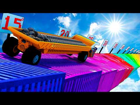 TESTING LONG CARS vs Tipping ANGLE ROAD in Teardown