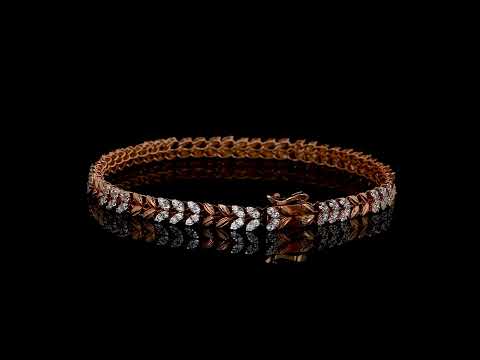 Designer Floral Motif Diamond Bracelet in 14K/18K Gold - FLBR-0151