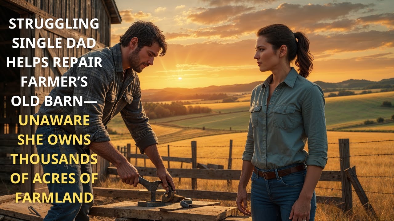 Struggling Single Dad Helps Repair Farmer’s Old Barn—Unaware She Owns Thousands of Acres of Farmland
