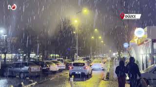 Düzce’de Beklenen Kar Yağışı Başladı
