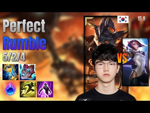 Perfect Top Rumble vs Fiora lol KR solo rank Full Game 15.8 | 퍼펙트 럼블 vs 피오라