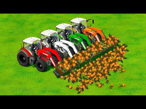 HARVEST & TRANSPORT PINEAPPLES WITH FENDT VARIO 500 TRACTORS & KAMAZ TRUCKS - Farming Simulator 22