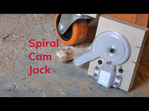 Spiral Cam Jack - 3d print to immobilize machines on casters