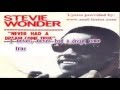 Stevie Wonder - Never Had a Dream Come True (with lyrics)
