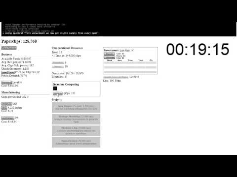 Universal Paperclips Speedrun - 1hr59min