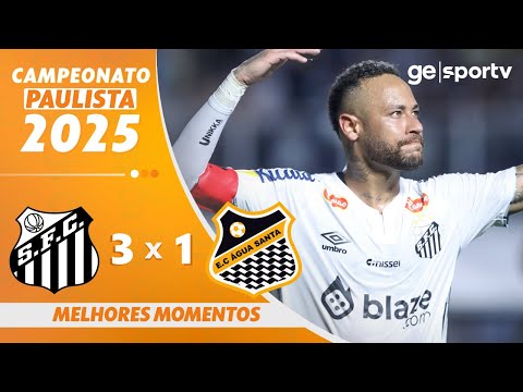 Gols e lances de Santos x Água Santa