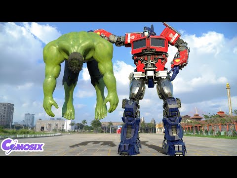 Transformers: The Last Knight - Optimus Prime vs Hulk | Paramount Pictures [HD]