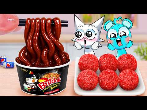 Delicious Noodles Recipe 🍜 Best Korean Food Miniature Cooking Instant Noodles 😍 Mina Mini Kitchen