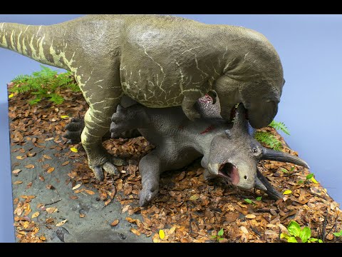 Tyrannosaurus vs Triceratops Diorama