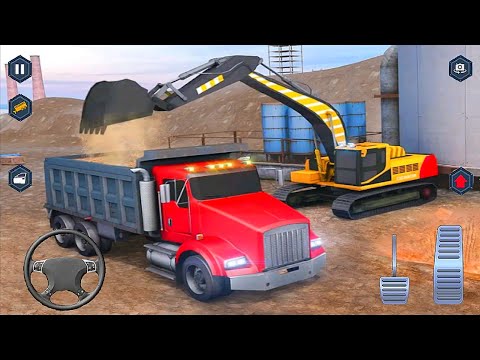 Heavy Excavator Crane Trailer Truck Driving Sim - Android Gameplay