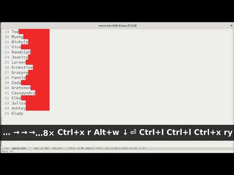 Emacs yank (copy) rectangle region