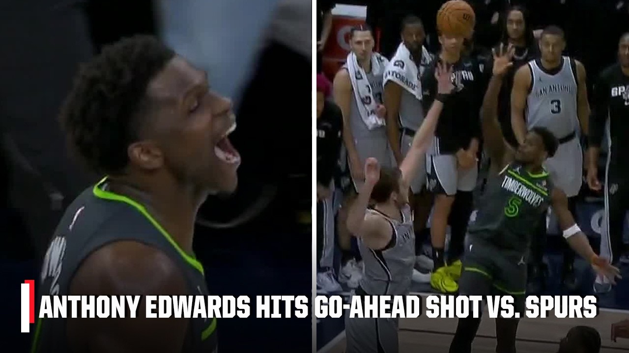 DOWN TO THE WIRE 🍿 Ant-Man gets past Wemby for go-ahead shot to lead Wolves to win 💪 | NBA on ESPN