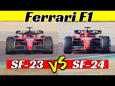 Ferrari SF-23 Vs Ferrari SF-24 - Split Screen Virtual Comparison - Charles Leclerc at Fiorano 🏁
