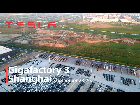 (September 23 2021)Tesla Gigafactory 3 Shanghai 4K Video