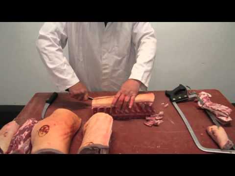 Whole Side of Pork butchered down to primal cuts