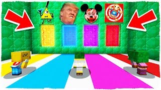 ¡NO ELIJAS LA DIMENSIÓN EQUIVOCADA! Kick the Buddy, Trump, Bill Cipher y Mickey.exe en Minecraft
