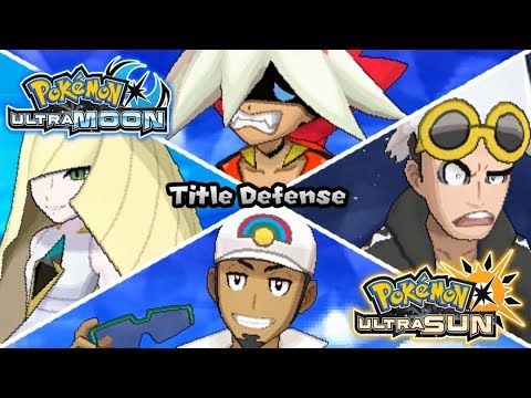 Pokemon UltraSun & UltraMoon - All Champion Title Defense Battles (HQ)