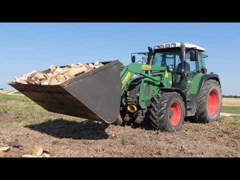 Fendt Farmer 411 Familie beim Holzsägen