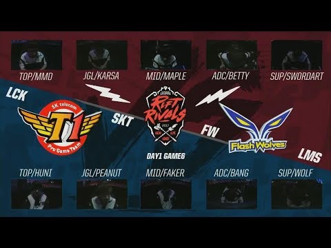 [2017 Rift Rivals LCK-LPL-LMS] D1 G6 - FW vs SKT - League of Legends - Flash Wolves vs SK Telecom T1