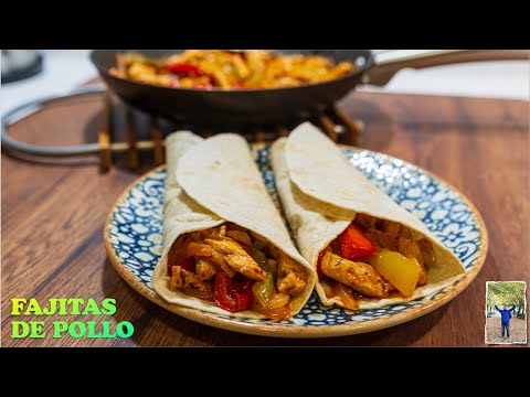Receta de FAJITAS de POLLO Castellanas 🌶️🌮🇲🇽🍗🧄🧅🍋🇲🇽