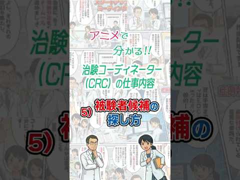 アニメで分かる！！治験コーディネーター（CRC）の仕事内容　5）被験者候補の探し方