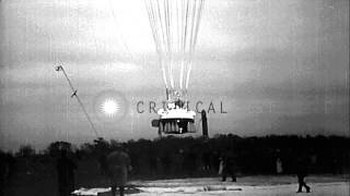 Jean Piccard and his wife Jeannette Piccard on a stratosphere flight in Dearborn,...HD Stock Footage