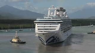 Coral Princess Cruise Ship, Turning 180 Degrees Before Docking in Cairns on 24 Aug 2024.
