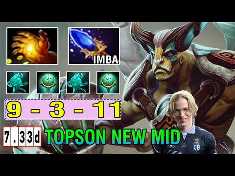 Topson New Mid Hero [Elder Titan] How to Deal With Super Strong Lane Huskar New Patch 7.33D