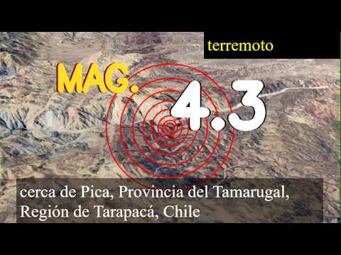 Un terremoto leve de magnitud 4,3 se produjo cerca de Pica, provincia de Tamarugal, Región de Tarap