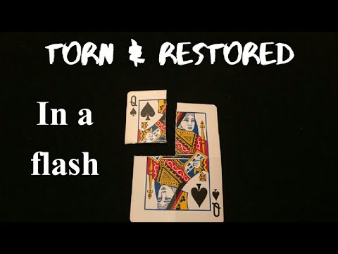 VISUAL Torn and Restored card trick revealed. gimmick build TUTORIAL  Sunday 20/09/2020