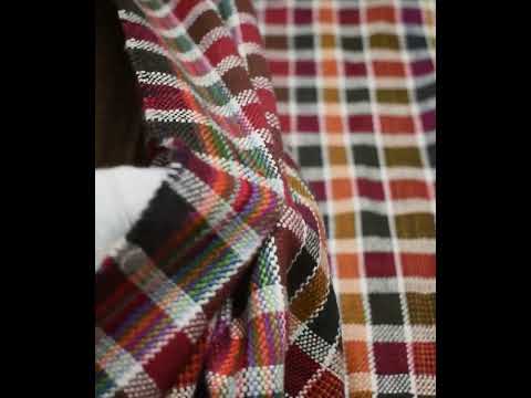 Check Multicolor Pure Khadi 300 GSM Handwoven Fabric — video
