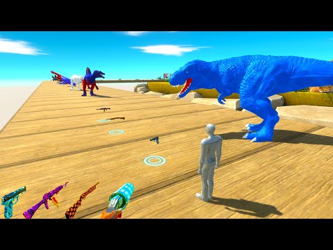 FPS AVATAR & BLUE T-REX RESCUE MISSION DEATH RUN - Animal Revolt Battle Simulator