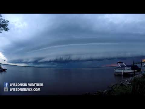 Beautiful Shelf Cloud over Lake Butte Des Morts - July 4, 2019