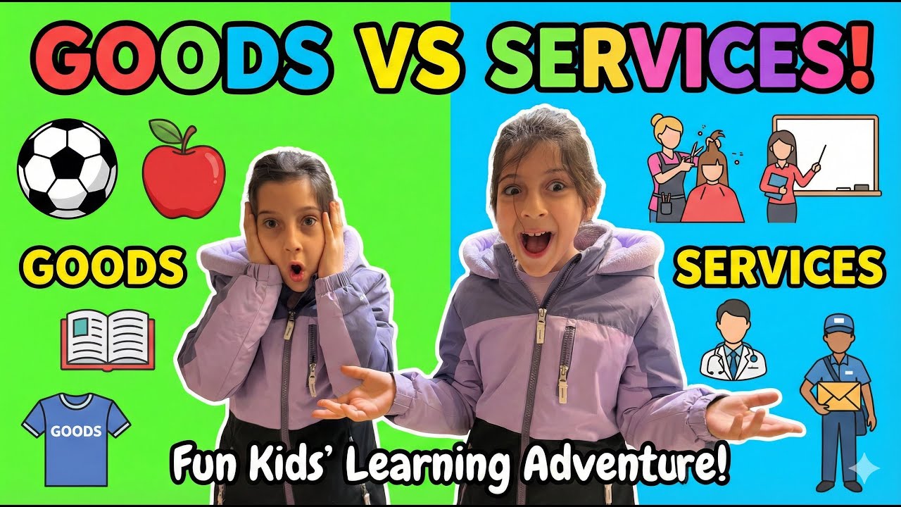 🛍️ Exploring Goods and Services with Ava & Hannah! Fun Kids' Learning Adventure