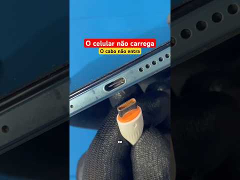 O CABO DO CARREGADOR NÃO ENTRA #assistenciatecnica  #conserto #celular #eletronica #tecnologia