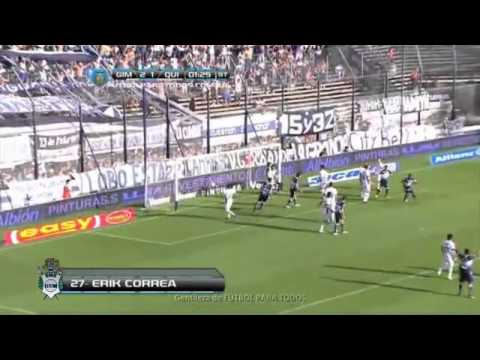 Gol Erik Correa - Gimnasia (La Plata) 3 Vs Quilmes 1 - Inicial 13'