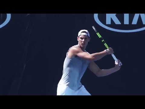 Rafael Nadal Training   Australian Open 2018 HD
