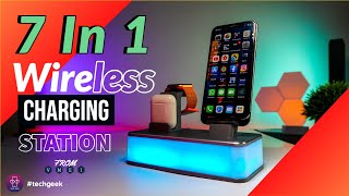 Best 7 in 1 Wireless charging station for  - Built-in touch-controlled RGB lamp with PD Type C.