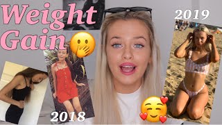 HOW I GAINED WEIGHT!!🥰 ~ food plan, what i eat in a day, gym &amp; more🥗🍔