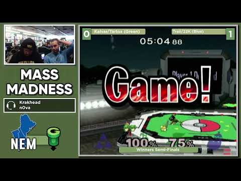 Mass Madness 43 SSBM - Kalvar/Tartox (Green) vs. 22K/Trail (Blue) - Melee Doubles WSF