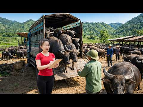Transporting Buffaloes from Farmers to Market Using Trucks | Dao Harvest Farm