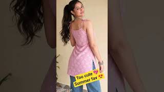 Download lagu Baby Pink Sleeveless Kurti 🎀 Cute Pinterest Style #sleeveless kurti #cute outfit #summer style mp3