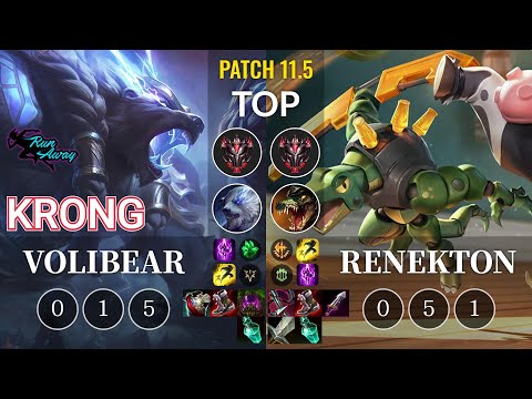 RNW KronG Volibear vs Renekton Top - KR Patch 11.5